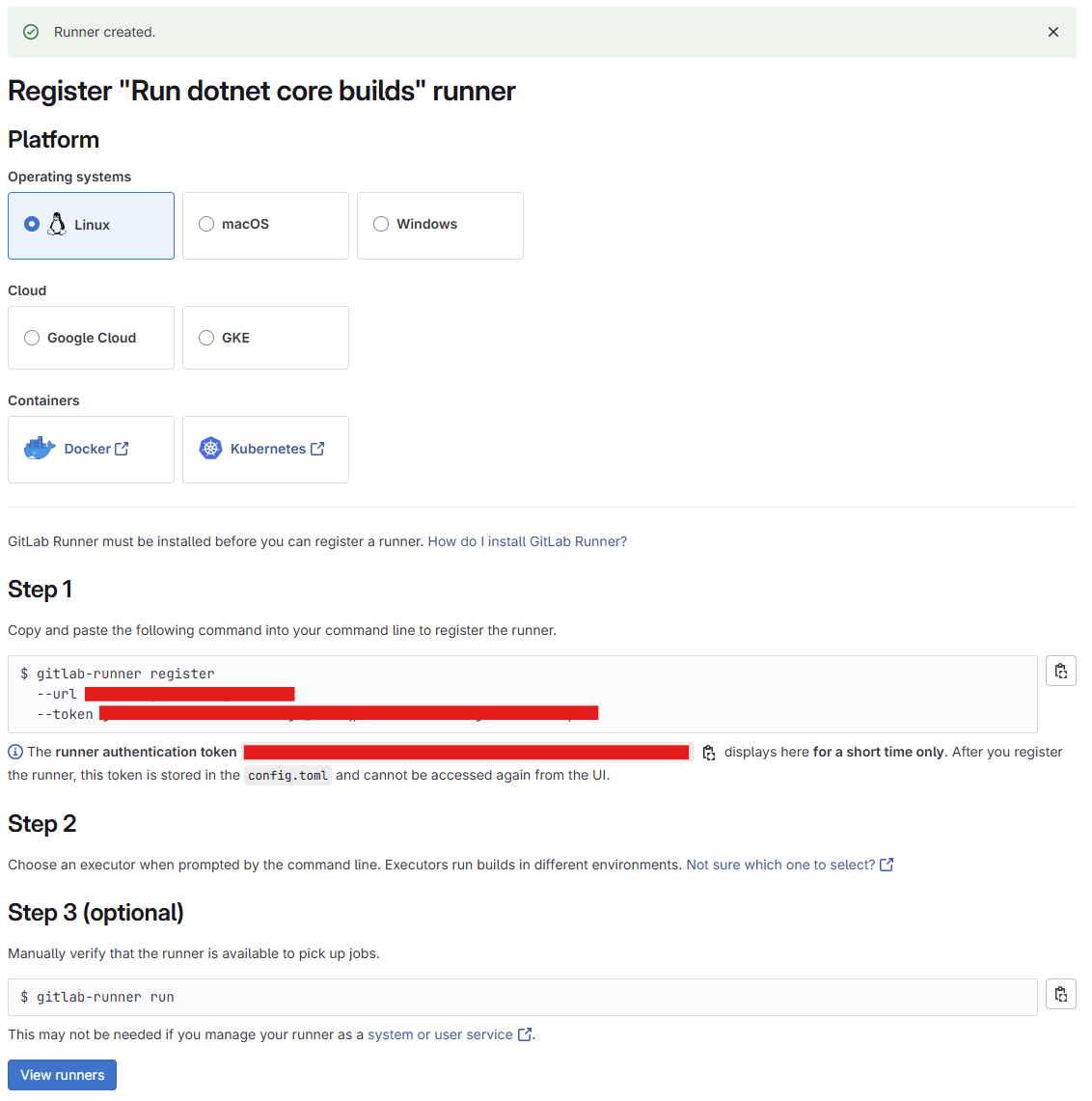 Setting up and configuring GitLab runners to execute CI/CD pipelines ...